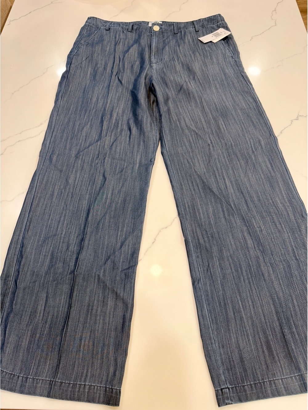 NEW $195 Krost Chino Dark Wash Denim Pants Loose Fit Wide Leg Size XL